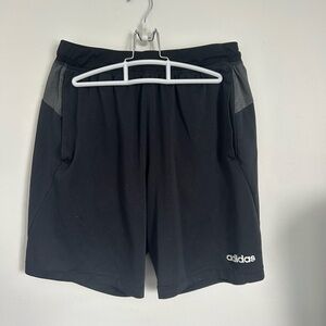 Adidas Black and Gray Athletic Shorts with Mesh Panels